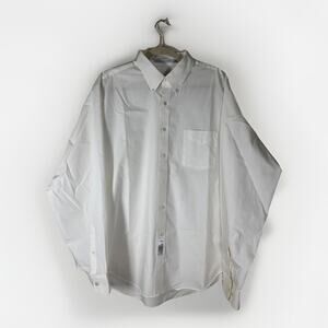 Geoffrey Beene Shirt Men Classic Fit Wrinkle Free *17.5 36/37 Off-white Wrinkle